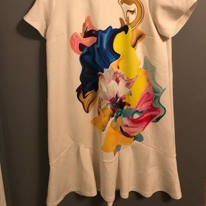 Eloquii Ruffle Hem Dress Dazzling Floral